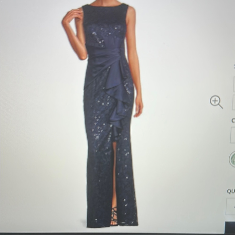 Elegant Navy Evening Gown